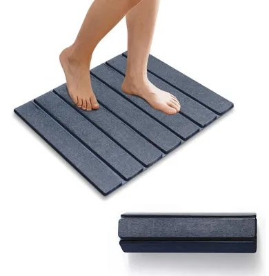 Imagen del producto de Alfombrilla de baño antideslizante de tierra de diatomeas, de secado rápido y plegable