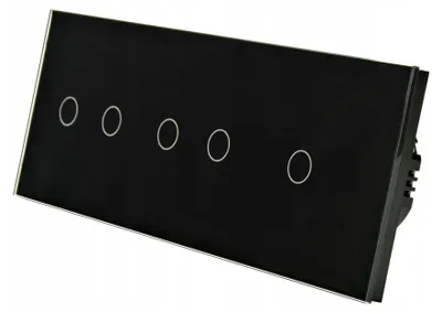 Produktbild von Indual 5-Tasten Touch Lichtschalter Glas Panel Schwarz