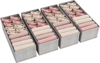 Produktbild von Lifewit 4er-Set HEMNES Doppel-Organizer für Kommode, Wickeltisch, Kleiderschrank, Schubladen, Ordnungssystem für Wickelutensilien, Kinderkleidung, Socken, BHs, Unterwäsche