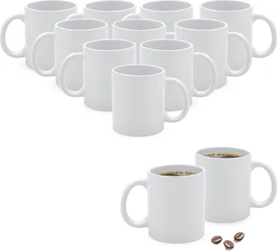 Immagine prodotto di 1.06 Tazza da caffè KLASSIK in bianco - circa 310ml / Set di 12 - Tazza da caffè con manico (12 pezzi)