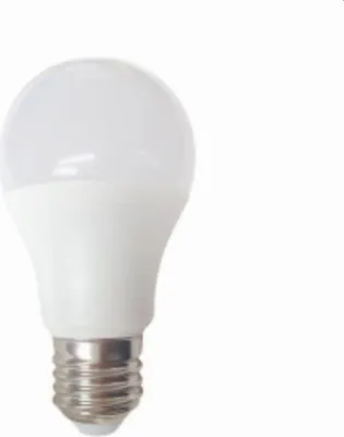 A white LED light bulb with a silver screw base is shown against a white background.