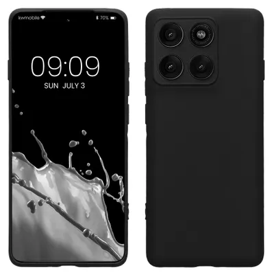 Produktbild von kwmobile Handyhülle für Motorola Edge 60 Pro Hülle - TPU Case - Kabelloses Laden - Schutzhülle Cover in Schwarz matt