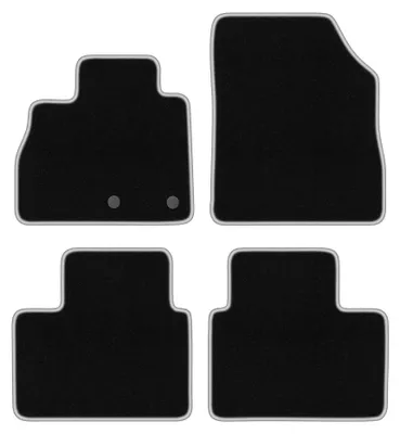 Productafbeelding van Velours automatten voor Renault Scenic IV vanaf 2016 (MPV) – 4-delig, zwart/zilver, op maat – Wielganizator CARLUX