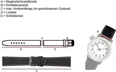 Timex TX Ersatzarmband T3B841 - Leder Schwarz Für TX 300/500 Serie