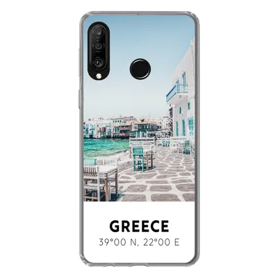Produktbild von MuchoWow® Handyhülle Schutzhülle Hülle für Huawei P30 Lite Griechenland - Meer - Blau Silikon Softcase Handy Hülle - Handyhülle