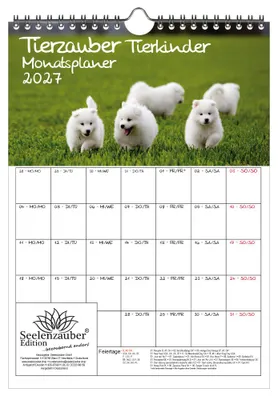 Produktbild von Tierkinderzauber Planer DIN A4 Kalender für 2027 Tierbabys und Tierkinder - Seelenzauber