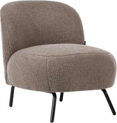 Produktbild von Bouclé Sessel ohne Armlehnen Retro-Stil Wohnzimmer Akzentstuhl Taupe Kumla