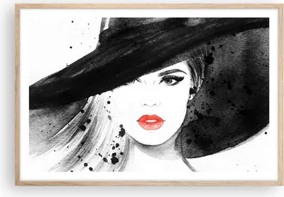 Produktbild von Gerahmtes Poster - Rahmen in heller Eiche - Frau Gesicht Lippen - 91,5x61 cm - Wand Bild - Wanddeko - Wandbilder - Wandposter - Bilderrahmen - Bilder - Kunstdruck - Wandbild - P2NAA91x61-3916