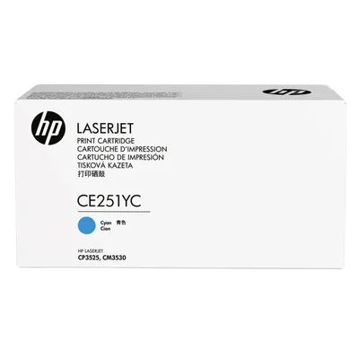 A white box containing an HP LaserJet toner cartridge.