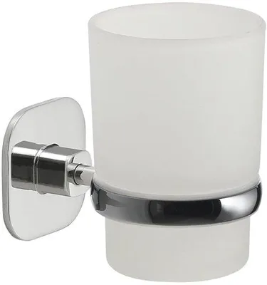 Productafbeelding van Tandenborstelhouder van roestvrij staal, chroom, 6,7 x 9,1 x 9,6 cm