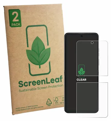 Produktbild von 2x ScreenLeaf Schutzfolie für Motorola Razr 70 nachhaltiger Displayschutz Display Schutz Folie Klar Transparent