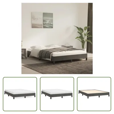 Produktbild von The Living Store Bettgestell Dunkelgrau 140x190 cm Samt