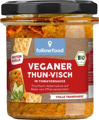 Produktbild von Veganer ThunVisch - Thunfischalternative in Tomatensauce 180g