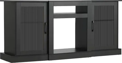 Productafbeelding van TV-meubel voor televisies tot 65 inch, modern entertainmentcenter met glazen deuren