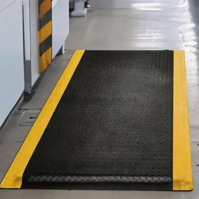 Anti-Ermüdungsmatte 92x152 cm, ergonomisch, rutschfest, schwarz-gelb