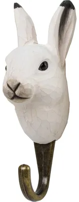 Produktbild von Wildlife Garden Decohook Wandhaken Polarhase (handgeschnitzt)