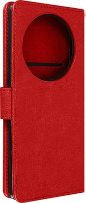 Zdjęcie produktu dla Etui ze sztucznej skóry z funkcją podstawki dla Honor Magic 5 Pro - czerwone