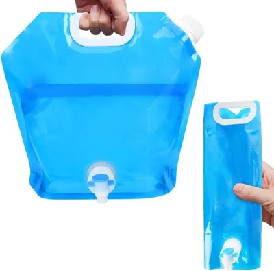 Produktbild von Wasserjerrycan faltbar, 5 Liter, mit Auslaufhahn, BPA-frei, für Camping