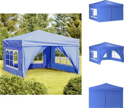 Produktbild von vidaXL Partyzelt Faltbar mit Seitenwänden Blau 3x3 m -  Pavillons & Partyzelte