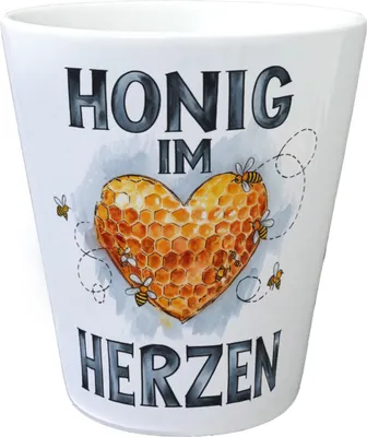 Produktbild von Honig im Herzen Blumentopf Herz Honigwaben