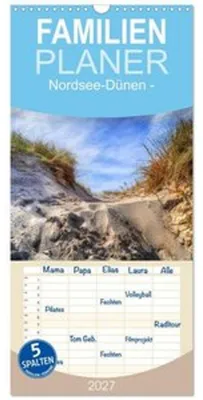 Produktbild von Familienplaner 2027 - Nordsee-Dünen mit 5 Spalten (Wandkalender, 21 x 45 cm) CALVENDO