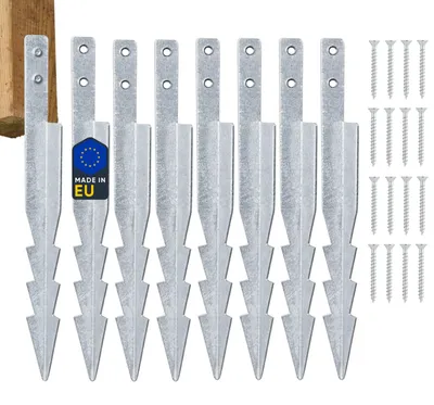 Bodenanker-Set 8-tlg., 44 cm, feuerverzinkter Stahl