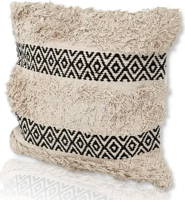 Produktbild von 100% Baumwoll Kissen mit Füllung 45 x 45cm Boho Kissenbezug Sofakissen Dekokissen