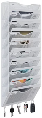 Produktbild von Solidchoice – Wandorganizer mit 10 Fächern für A4-Dokumente und Schlüssel