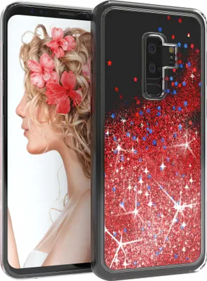 Produktbild von EAZY CASE - Glitzer Hülle kompatibel mit Samsung Galaxy S9 Plus Glitzer Schutzhülle, Soft Case, Backcover Transparent mit Motiv