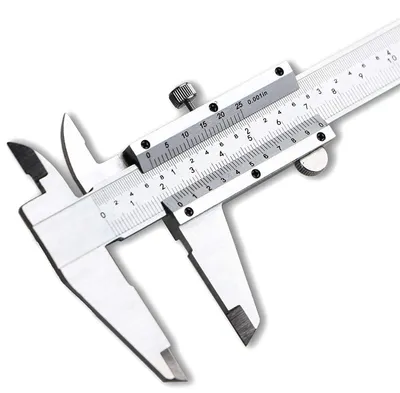 Immagine prodotto di Calibro analogico da 150 mm con vite di bloccaggio, precisione di 0,02 mm, scala doppia mm/pollici
