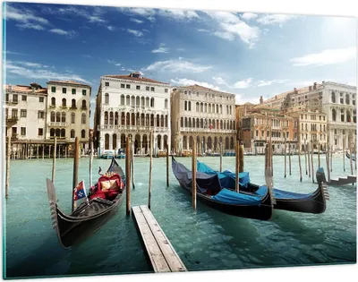 Produktbild von Bilder auf glas - Architektur venedig italien gondel - 120x80cm - Glasbilder - Wandbilder - Kunstdruck - Wanddekoration aus Glas - Glas Bilder - Wandbild auf Glas - GAA120x80-2705