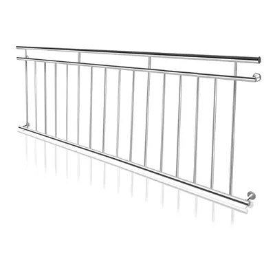 Produktbild von LZQ 225 x 90 cm Edelstahl Französischer Balkon Geländer Balkongeländer Geländer Stabgeländer
