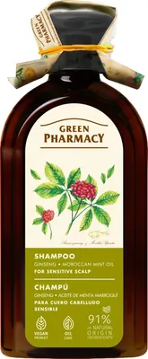 Produktbild von ELFA PHARM GREEN PHARMACY Shampoo für empfindliche Kopfhaut mit Ginseng und marokkanischem Minzöl, 350 ml
