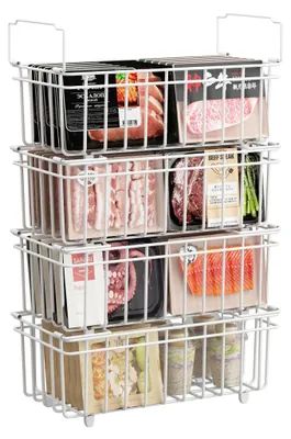 Productafbeelding van 4-delige diepvriesmand 37x18x15cm, wit
