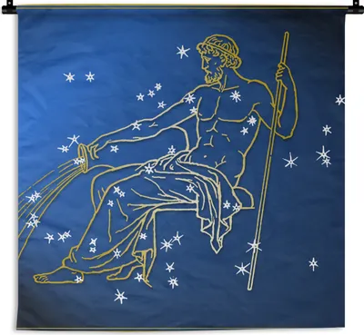 Produktbild von MuchoWow® Wandteppich Wandbehang Sternbild - Wassermann - Sterne 90x90 cm Tapisserie Dekoration Wandtuch - Wandaufhänger