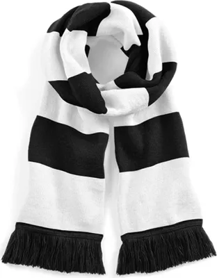 Produktbild von Beechfield B479 | Varsity Scarf / Herren Winter Schal - Farbe: Black/White - Größe: One Size