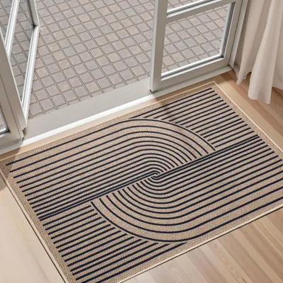 Image de Paillasson 60x90 cm, aspect jonc, antidérapant, lavable, tapis de protection contre la saleté, pour intérieur et extérieur