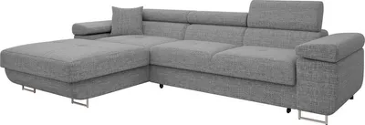 Produktbild von MIRJAN24 Ecksofa Torezio Mini, Stilvoll Eckcouch mit Bettkasten und Schlaffunktion, Einstellbare Kopfstützen, 280x170x70-90 cm (Farbe: Lux 05, Seite: Links)