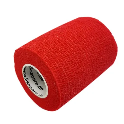 Produktbild von LisaCare selbsthaftende Bandage - Rot - 7,5cm x 4,5m
