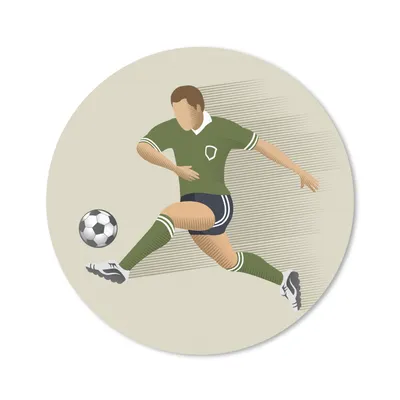 Produktbild von MuchoWow® Mauspad Mousepad Eine Illustration einer Person, die einen Fußball schießt - Mädchen - Jungen - Kinder 50x50 cm - Mousepads - Maus Mat - Pad - Mausunterlage - Vinyl