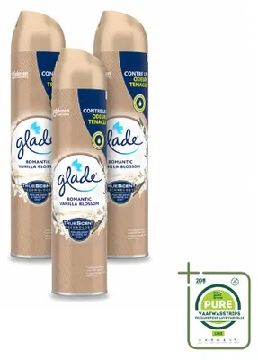 Zdjęcie produktu dla 3 sztuki sprayu do pomieszczeń Glade o zapachu Romantic Vanilla Blossom - 300 ml - opakowanie zbiorcze