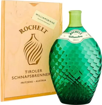 Produktbild von Rochelt Williamsbirne in Holzbox 350ml 50% Vol.