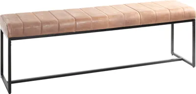 Produktbild von HAKU Sitzbank Bank braun, schwarz - Echt Leder, Metall, B/H/T: 150x48x38 cm