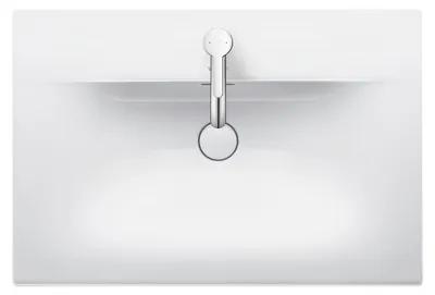 Zdjęcie produktu dla Duravit Viu - Umywalka 730x490 mm, z przelewem, z otworem na baterię, biała 2344730000