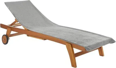 Produktbild von Famanu Badetuch für Gartenliegestühle - 200x75cm, 100% Baumwolle, grau
