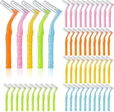 Produktbild von 50 Interdentalbürsten, 5 Farben, 5 Größen, L-förmige Interdentalbürste, Interdentalreinigungsbürste
