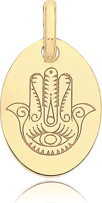 Image de Pendentif Hamsa Femme Or 375/1000 - 14mm*8mm; TRS36018