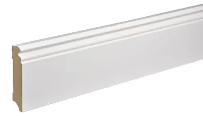 Produktbild von PROFI | 2,50 m | Weiß 58mm Sockelleiste, Hamburger Profil, Dekorleiste, PVC Wand und Bodenleiste, Universelle Fussleiste, Montagezubehör inklusive