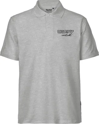 Produktbild von Huuraa Herren Polo Shirt Filderstadt verliebt XXL Sport Grey Bio Baumwolle Fairtrade Poloshirt Geschenkidee