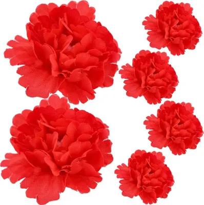 Produktbild von Dekolo Künstliche Blumen Dekorative Pflanzen Deko Blütenköpfe Nelken für die Hochzeit Rot